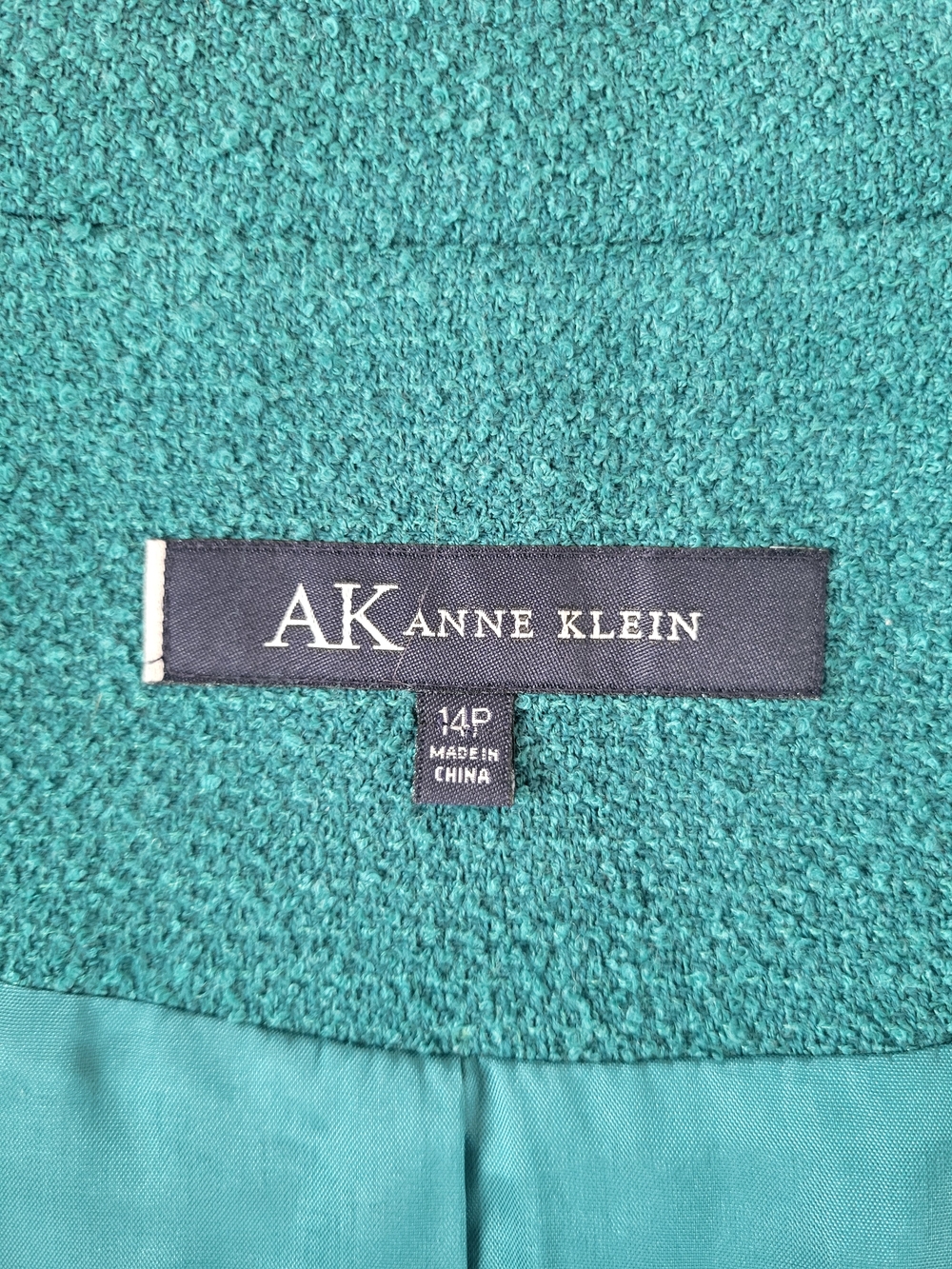 Anne Klein Teal Textured Peplum Jacket - Picture 7 of 15